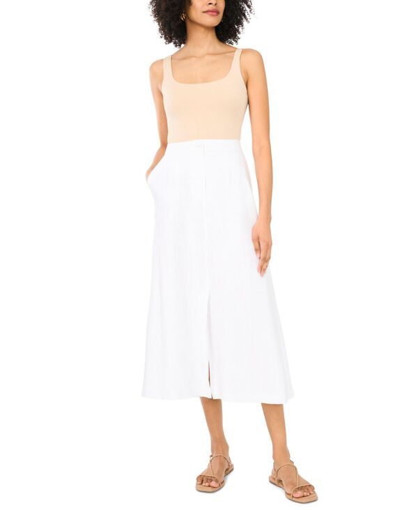 ヴィンスカムート レディース ボトムスカート Vince Camuto Womens FrontFly Zipper Skirt Ultra White ホワイト