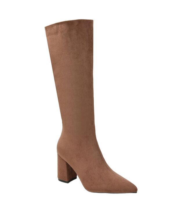 バーネス レディース シューズ ブーツ・レインブーツ ヒール BERNESS Womens Adele Block Heel Knee High Boots Camel キャメル