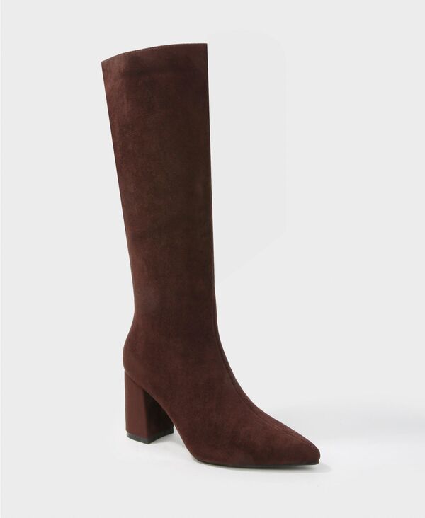 バーネス レディース シューズ ブーツ・レインブーツ ヒール BERNESS Womens Adele Block Heel Knee High Boots Brown ブラウン