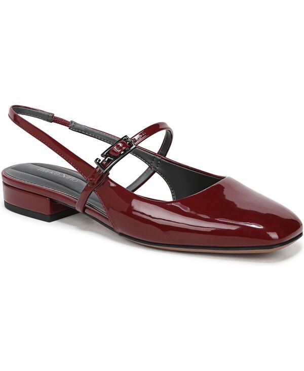 フランコサルト レディース シューズ パンプス Franco Sarto Womens Destin Mary Jane Slingback Flats Dark Red Patent Faux Le