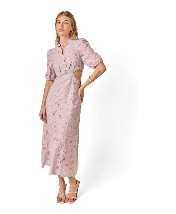 イングリッシュファクトリー レディース トップス ワンピース カットアウト フラワー柄 ミディ レース フラワー English Factory Womens Floral Eyelet Lace C