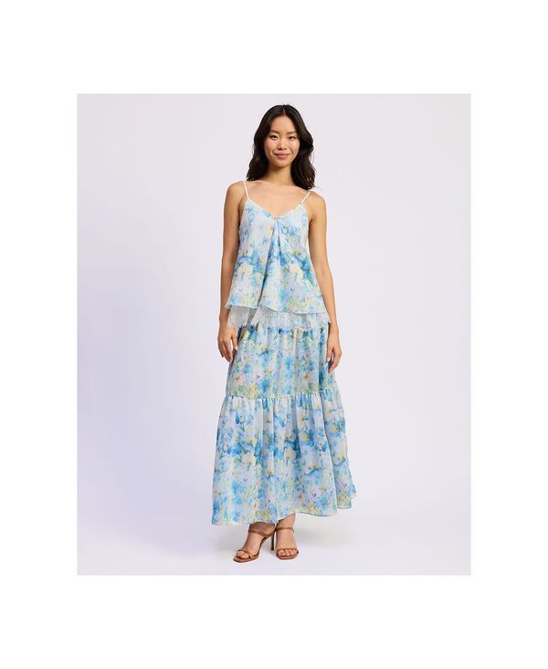 エン セゾン レディース ボトムスカート マキシ En Saison Womens Vivian Maxi Skirt Ivory Blue Yellow アイボリー
