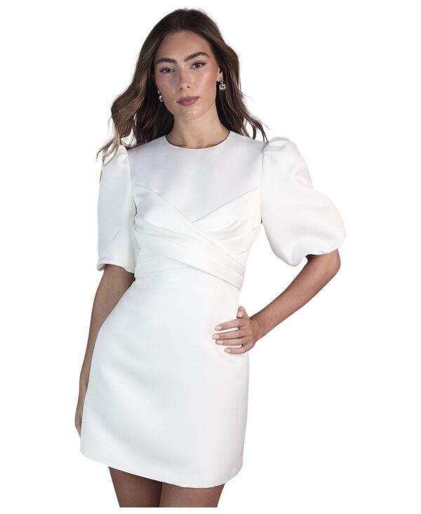 コースト レディース トップス ワンピース ミニ Coast Womens Wrap Front Short Sleeve Mini Dress Ivory アイボリー