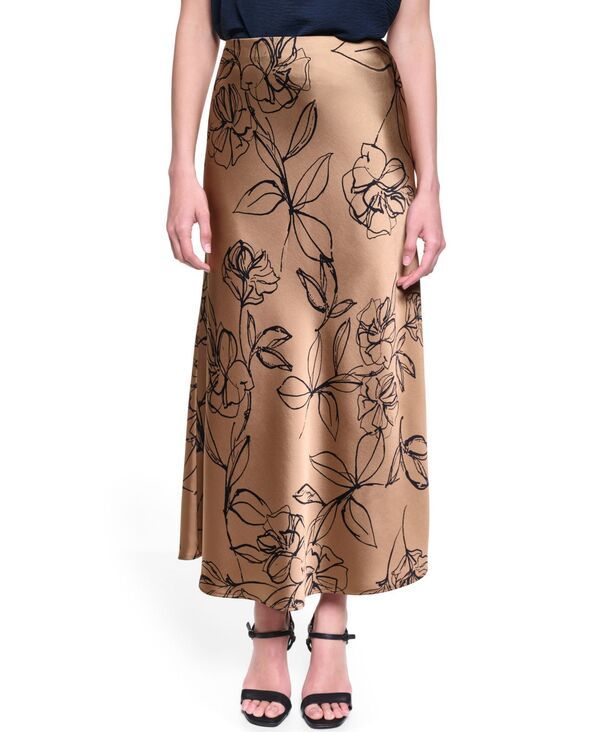 カール ラガーフェルド レディース ボトムスカート フラワー柄 サテン マキシ フラワー KARLAGERFELD PARIS Womens Floral Satin Maxi Skirt Carto