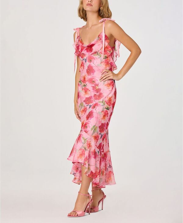 アストール レディース トップス ワンピース ASTR the Label Womens Nissa Round Neck Dress Pink Floral ピンク
