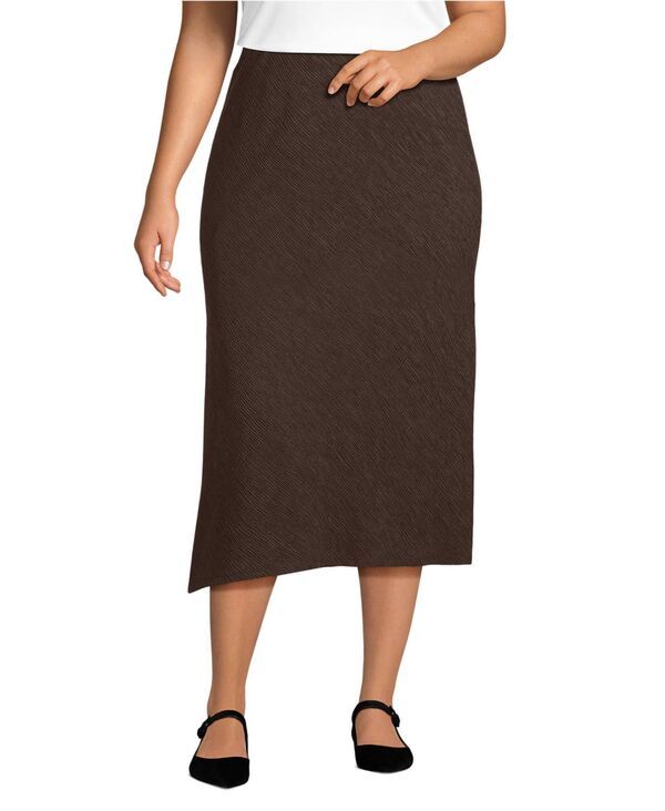 ランズエンド レディース ボトムスカート ミディ Lands End Womens Crinkle Midi Skirt Rich coffee コーヒー 16,775円