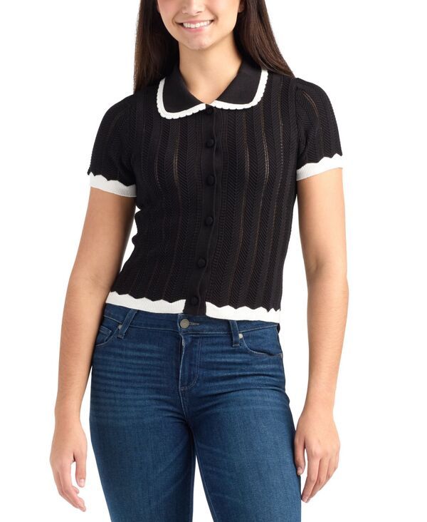 ビーシーエックス レディース アウター ニット・セーター ポロシャツ 半袖 BCX Juniors ShortSleeve Polo Sweater Black ブラック 8,070円