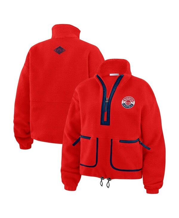 ウェア バイ エリン アンドルーズ レディース アウター ジャケット・ブルゾン キャップ フリース WEAR by Erin Andrews Womens Red Washington Capital