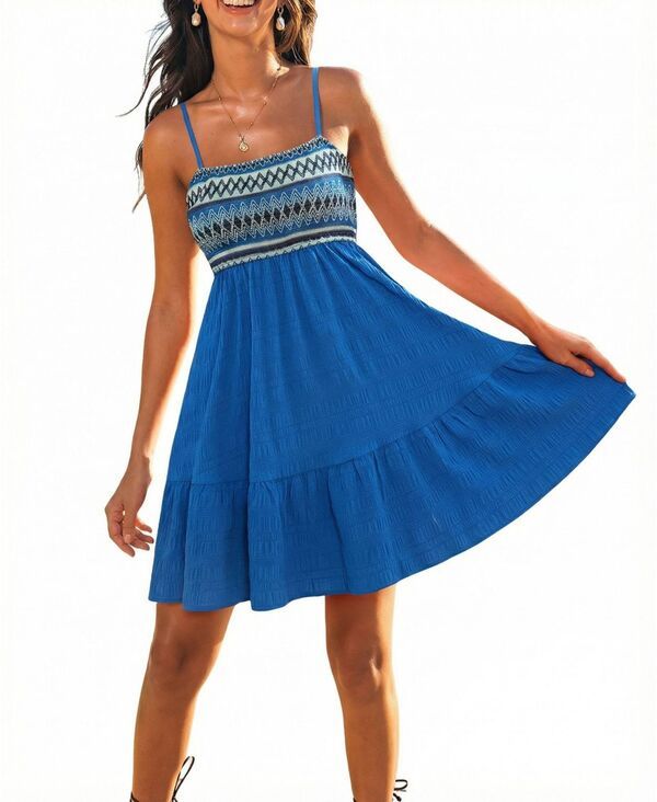 カップシー レディース トップス ワンピース ミニ Cupshe Womens Cool Charmini Beach Dress Medium blue ブルー