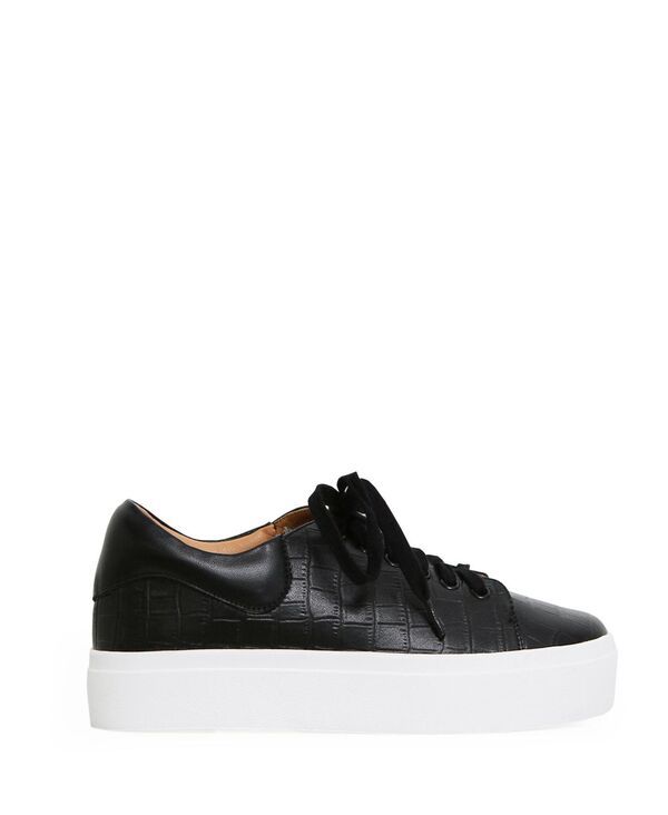 ベルアンドブルーム レディース シューズ スニーカー レザー Belle Bloom Just A Dream Croc Leather Sneaker Black ブラック