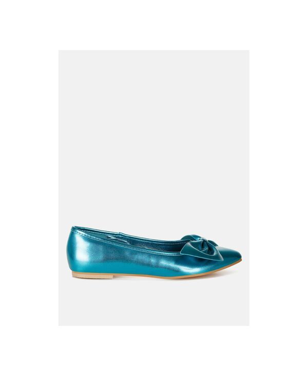 ラグアンドコー レディース シューズ パンプス トール レザー Rag Co Rag and Co Womens Bromelia Metallic Pleather Bow Ballerinas B