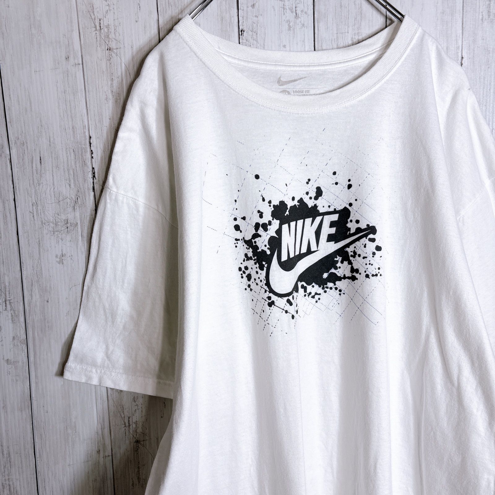 王道ロゴ】NIKE T-shirt ナイキ ホワイト スウッシュ ロゴプリント 