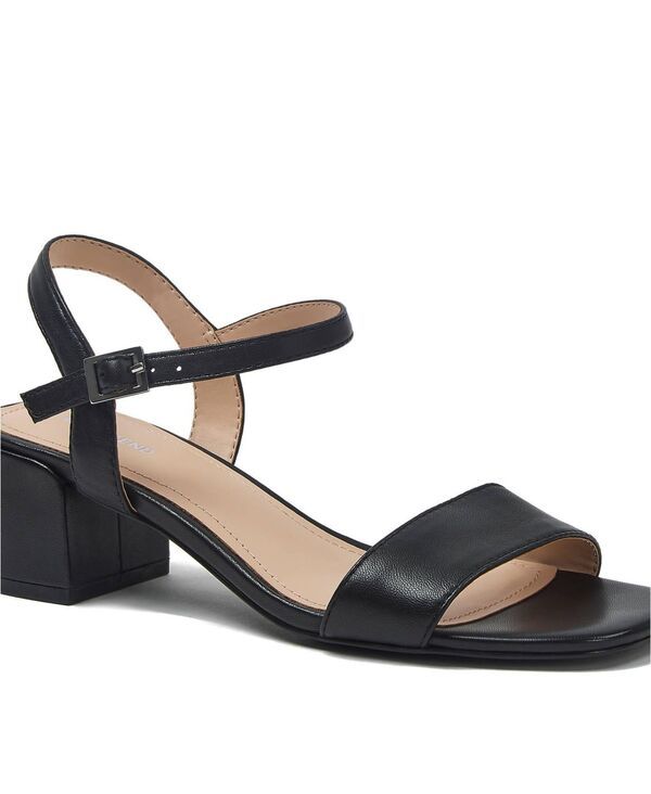 ランズエンド レディース シューズ サンダル レザー ヒール Lands End Womens Essentialeather Block Heels Black ブラック