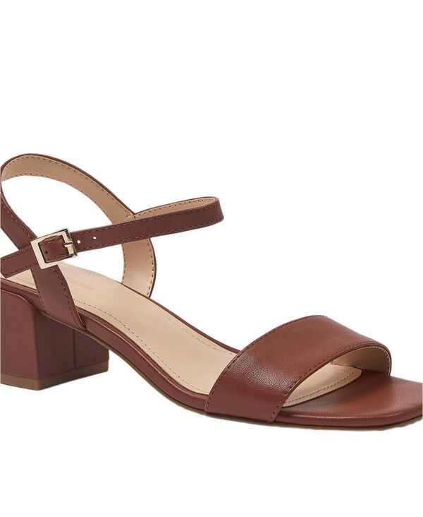 ランズエンド レディース シューズ サンダル レザー ヒール Lands End Womens Essentialeather Block Heels Cognac