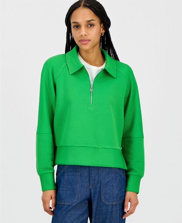 ノーティカ ジーンズ レディース アウター パーカー・スウェット ハーフジップ シャツ Nautica Jeans Nautica Womens Quarter Zip Ottoman Sweatsh