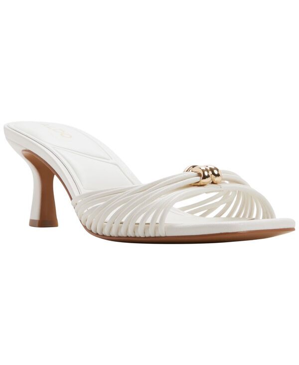 アルド レディース シューズ サンダル ヒール ALDO Womens Arianne Strappy Kitten Heel Dressandals White Smooth ホワイト