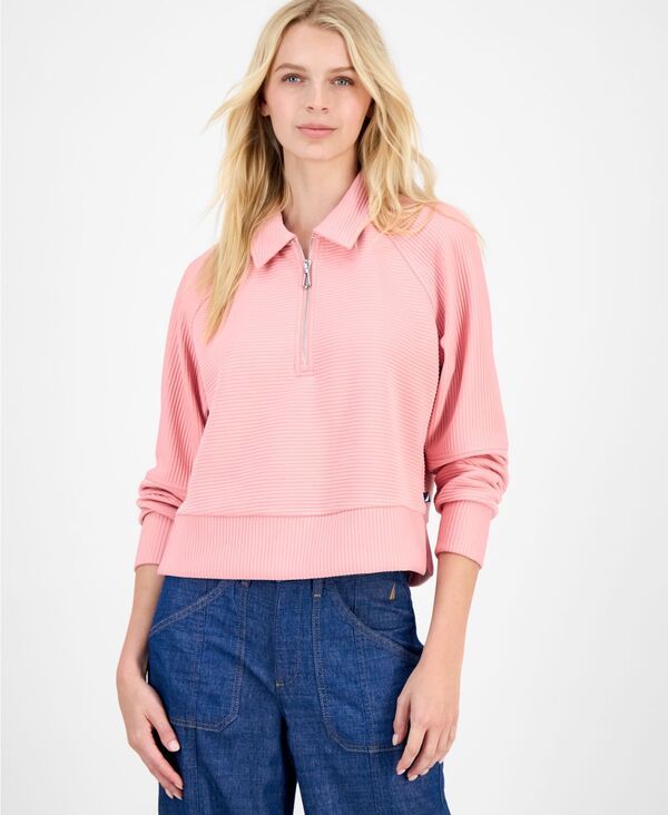 ノーティカ ジーンズ レディース アウター パーカー・スウェット ハーフジップ シャツ Nautica Jeans Nautica Womens Quarter Zip Ottoman Sweatsh