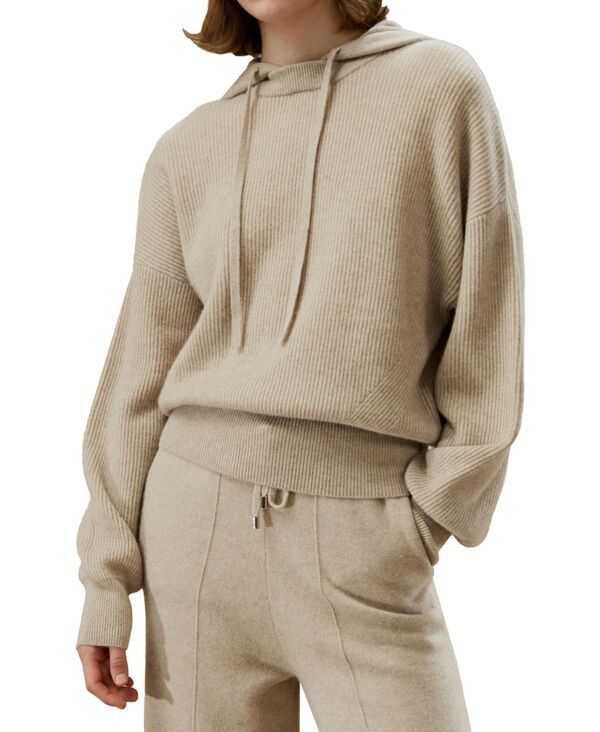 リリーシルク レディース アウター パーカー・スウェット LILYSILK Womens Eshe 2in1 Cashmere Detachable Hoodie Beige ベージュ