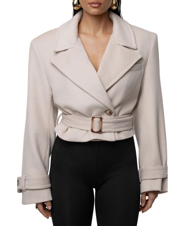 ジェイラックスレーベル レディース アウター ジャケット・ブルゾン JLUXLABEL Womensharpresence Crop Jacket Beige ベージュ