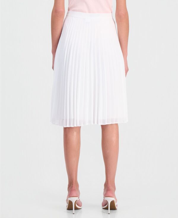 タハリエーエスエル レディース ボトムスカート シフォン プリーツ ミディ Tahari ASL WomensolidColor Pleated Chiffon Midi Skirt Ivory アイ
