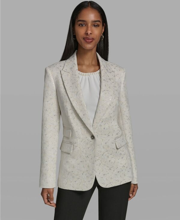 カール ラガーフェルド レディース アウター ジャケット・ブルゾン ブレザー KARLAGERFELD PARIS Womens ButtonFront Colla red Woven Blazer