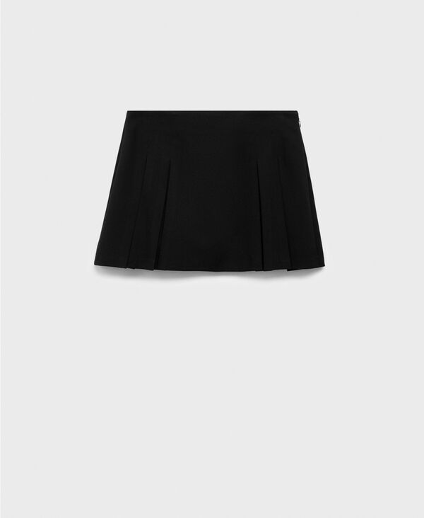 マンゴ レディース ボトムスカート プリーツ ミニ MANGO Womens Pleated MiniSkirt Black ブラック
