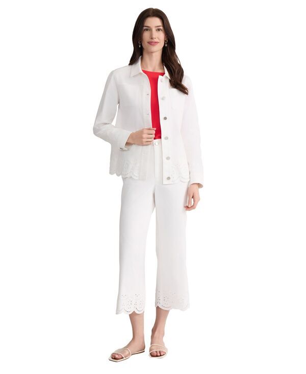 ジョーンズニューヨーク レディース アウター ジャケット・ブルゾン シャツ コットン Jones New York Womenstretch Cotton Eyelet Shirt Jacket So