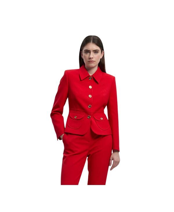 カレンミレン レディース アウター ジャケット・ブルゾン Karen Millen Womens Textu red Compact Stretch Tailo red Jacket Red レッド