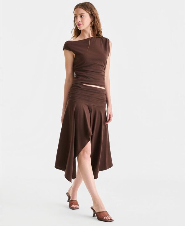 バースリー レディース ボトムスカート アシンメトリー ギャザー Bar III Womens Ruched Asymmetrical Skirt Bitter Sweet 8,736円