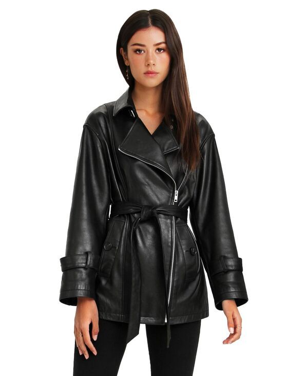 ベルアンドブルーム レディース アウター ジャケット・ブルゾン レザー Belle Bloom Womens BFF Belted Leather Jacket Black ブラック
