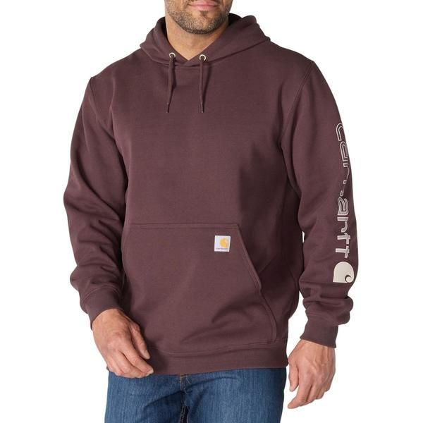 カーハート メンズ トップス シャツ ロゴ パーカー グラフィック Carhartt K288 Iconic Loose Fit Midweight Logo Sleeve Graphic Hoodi