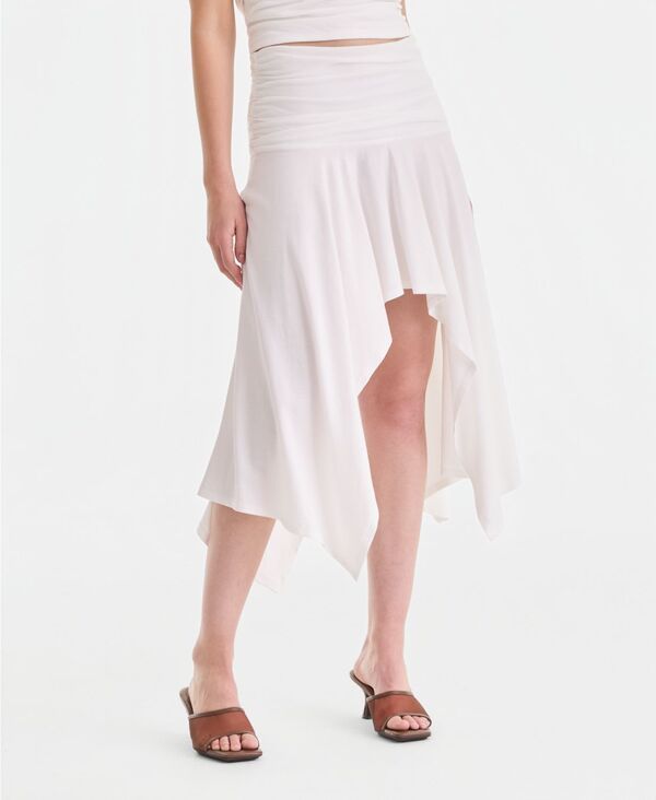 バースリー レディース ボトムスカート アシンメトリー ギャザー Bar III Womens Ruched Asymmetrical Skirt Bright White ホワイト