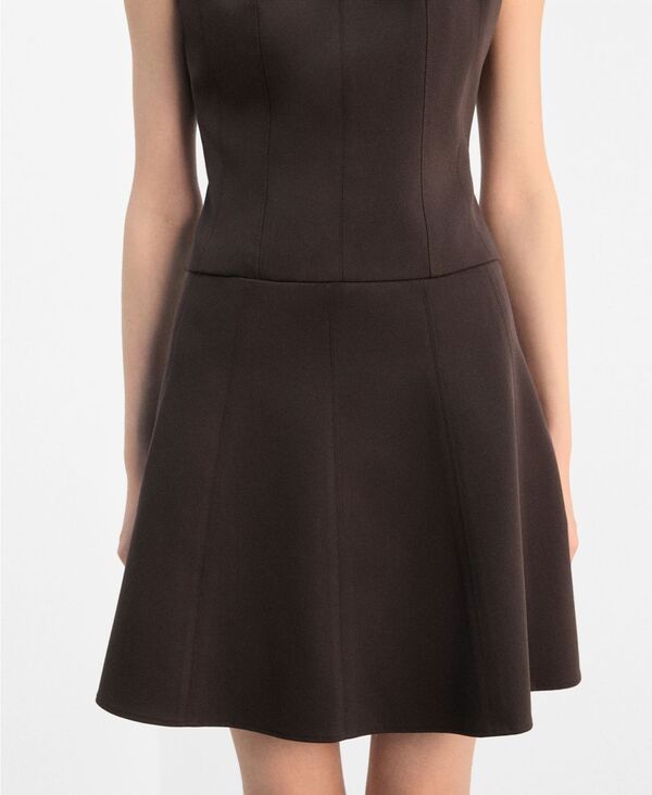 マンゴ レディース ボトムスカート A ライン MANGO Womens ALine Seam Detail Skirts Chocolate チョコレート
