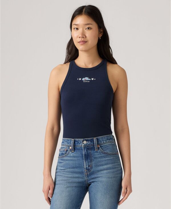 リーバイス レディース トップス タンクトップ ノースリーブ グラフィック Levis Womens Graphic Hayes Racer Sleeveless Tank Top Hat Navy