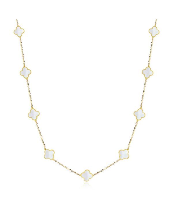 ザ・ラブリー レディース アクセサリー ネックレス・チョーカー・ペンダントトップ ミニ レース The Lovery Mini Mother of Pearl Clover Necklace Moth