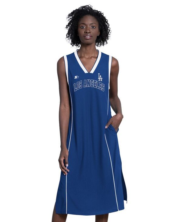 スターター レディース シューズ スニーカー マキシワンピース マキシ Starter Womens Royalos Angeles Dodgers Line Up Sneaker Maxi Dres