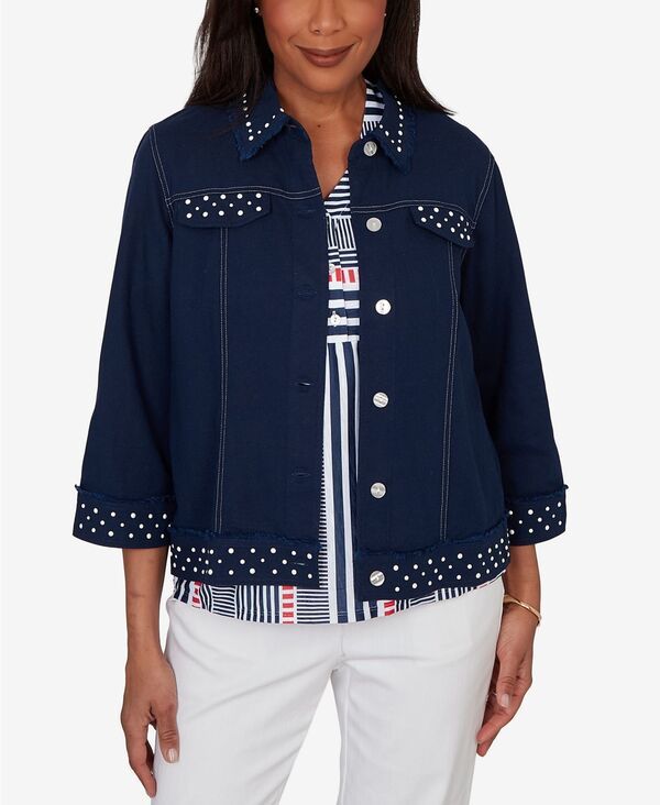 アルフレッド ダナー レディース アウター ジャケット・ブルゾン デニム Alfredunner Womens Port Side Cultivated Pearl Trim Denim Jacket