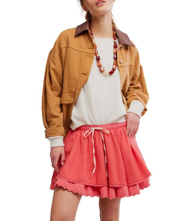 フリーピープル レディース ボトムスカート ミニ Free People Womens Lady Tulip Mini Skirt Coral コーラル