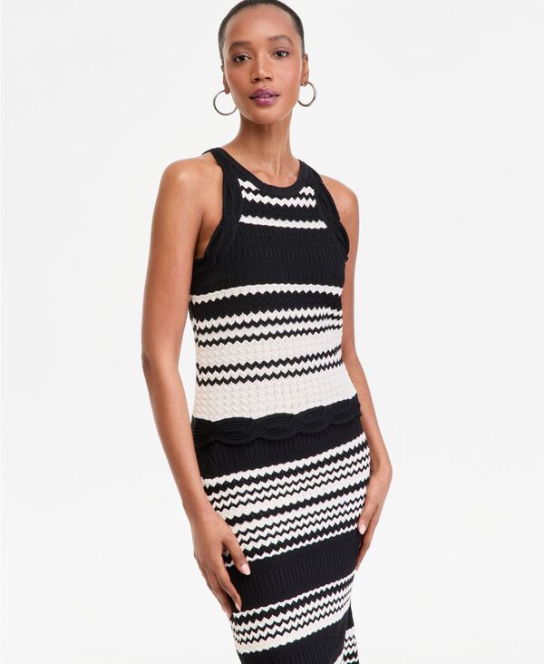 アイエヌシー インターナショナル コンセプト レディース アウター ニット・セーター ノースリーブ INC International Concepts Womenstripe Crochet Sle 18,115円