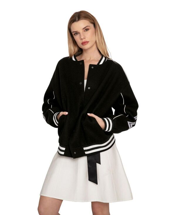 ベルアンドブルーム レディース アウター ジャケット・ブルゾン Belle Bloom Womens Hold Me Close Letterman Bomber Black ブラック
