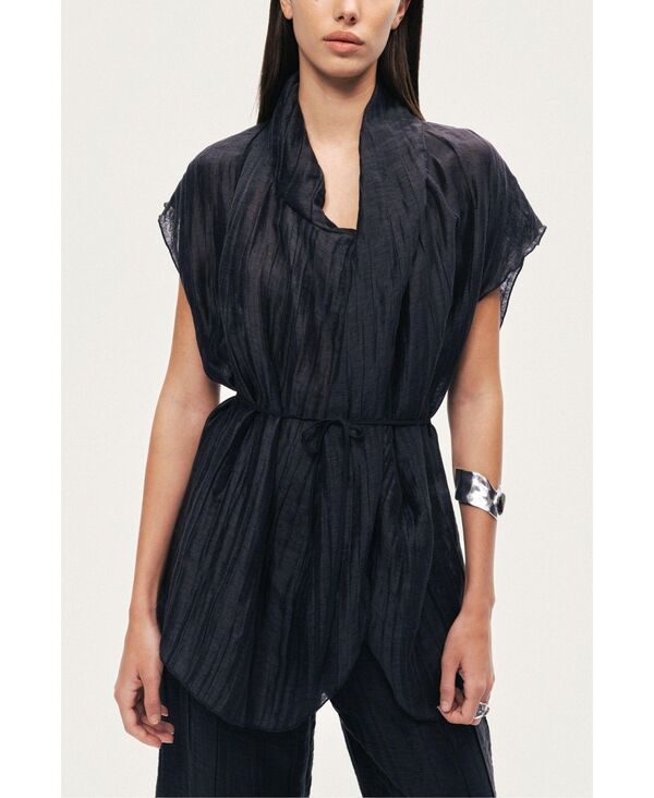 ノクチューン レディース アウター ジャケット・ブルゾン ベスト NOCTURNE Womens Belted Vest Black ブラック