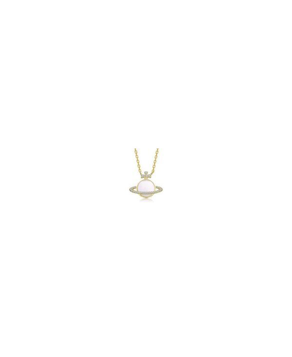 ジジガール レディース アクセサリー ネックレス・チョーカー・ペンダントトップ GiGiGirl Plated with Mother Of Pearl Clear Cubic Zirconia Sa