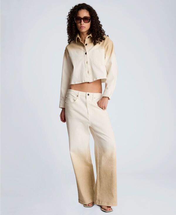 ケネスコール レディース アウター コート クロップド デニム Kenneth Cole Womens Oversized Croppedenim Shacketan Gradient タン