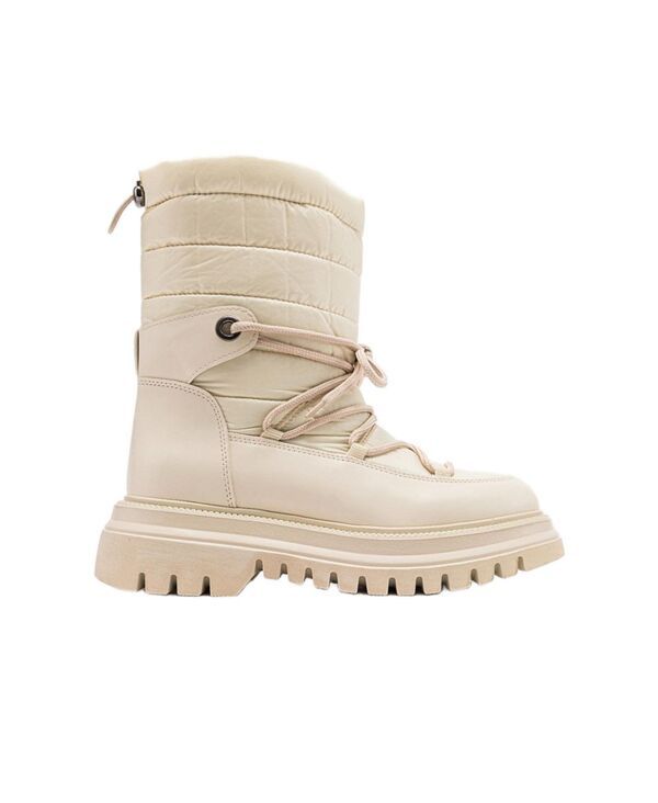 プロローグシューズ レディース ブーツ・レインブーツ Prologue Shoes Weld Snow Boot Women Beige faux leather ベージュ