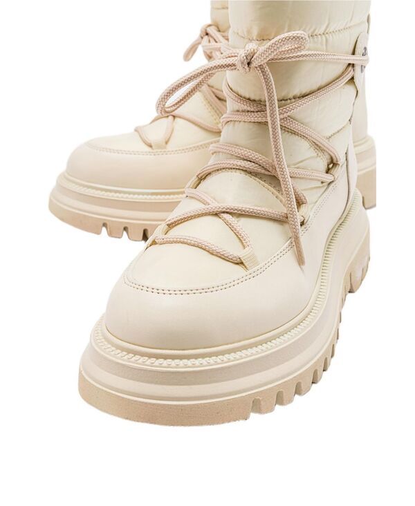 プロローグシューズ レディース ブーツ・レインブーツ Prologue Shoes Weld Snow Boot Women Beige faux leather ベージュ