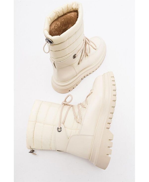 プロローグシューズ レディース ブーツ・レインブーツ Prologue Shoes Weld Snow Boot Women Beige faux leather ベージュ