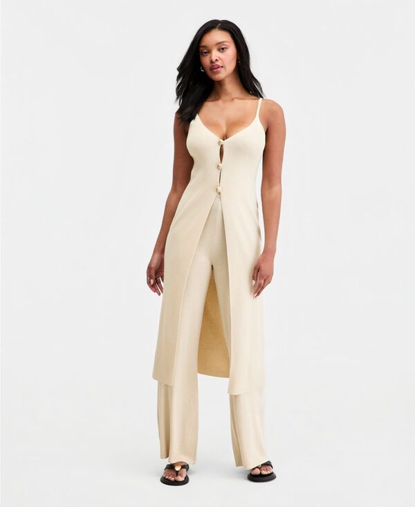 バースリー レディース トップス タンクトップ ニット Bar III Womenshimmer Knit Duster Tank Top Cream クリーム