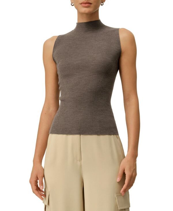 リリーシルク レディース トップス ベスト ウール ニット LILYSILK Womenseamless Knit WashableWool Vest Brown ブラウン