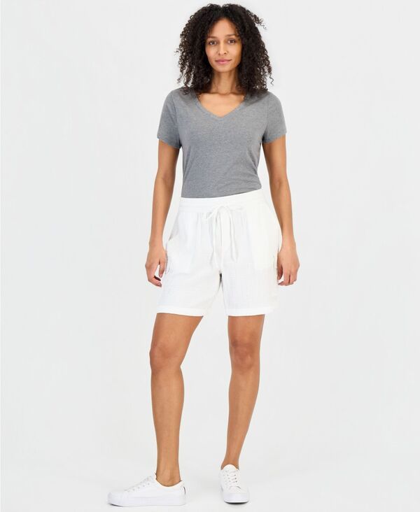 スタイルアンドコー レディース ボトムス ハーフパンツ・ショーツ ショートパンツ コットン Style Co Womens Cotton Gauze PullOn Cargo Shorts Brigh