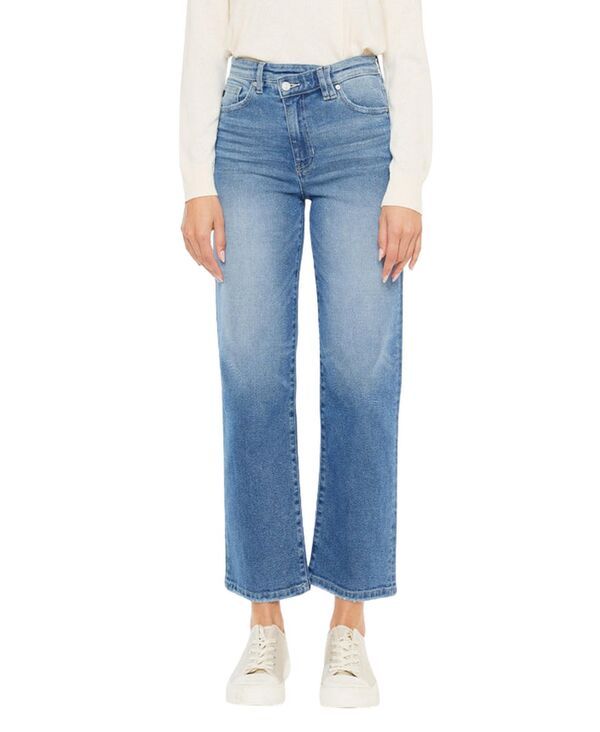 カンクン レディース ボトムス デニムパンツ ジーンズ KanCan Womens Bethany High Rise 90straight Jeans Medium wash